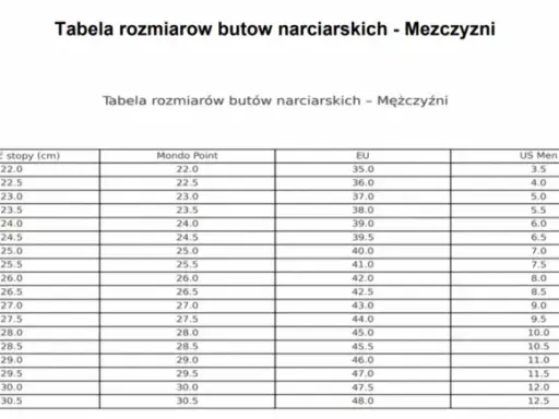 Rozmiar buta narciarskiego 24 Mondopoint: EU 38? Idealne dopasowanie
